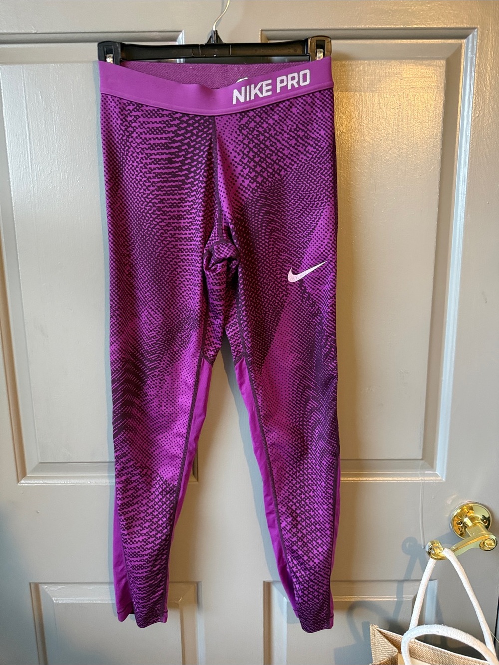 Nike Purple Patterned Pro Girls' Leggings